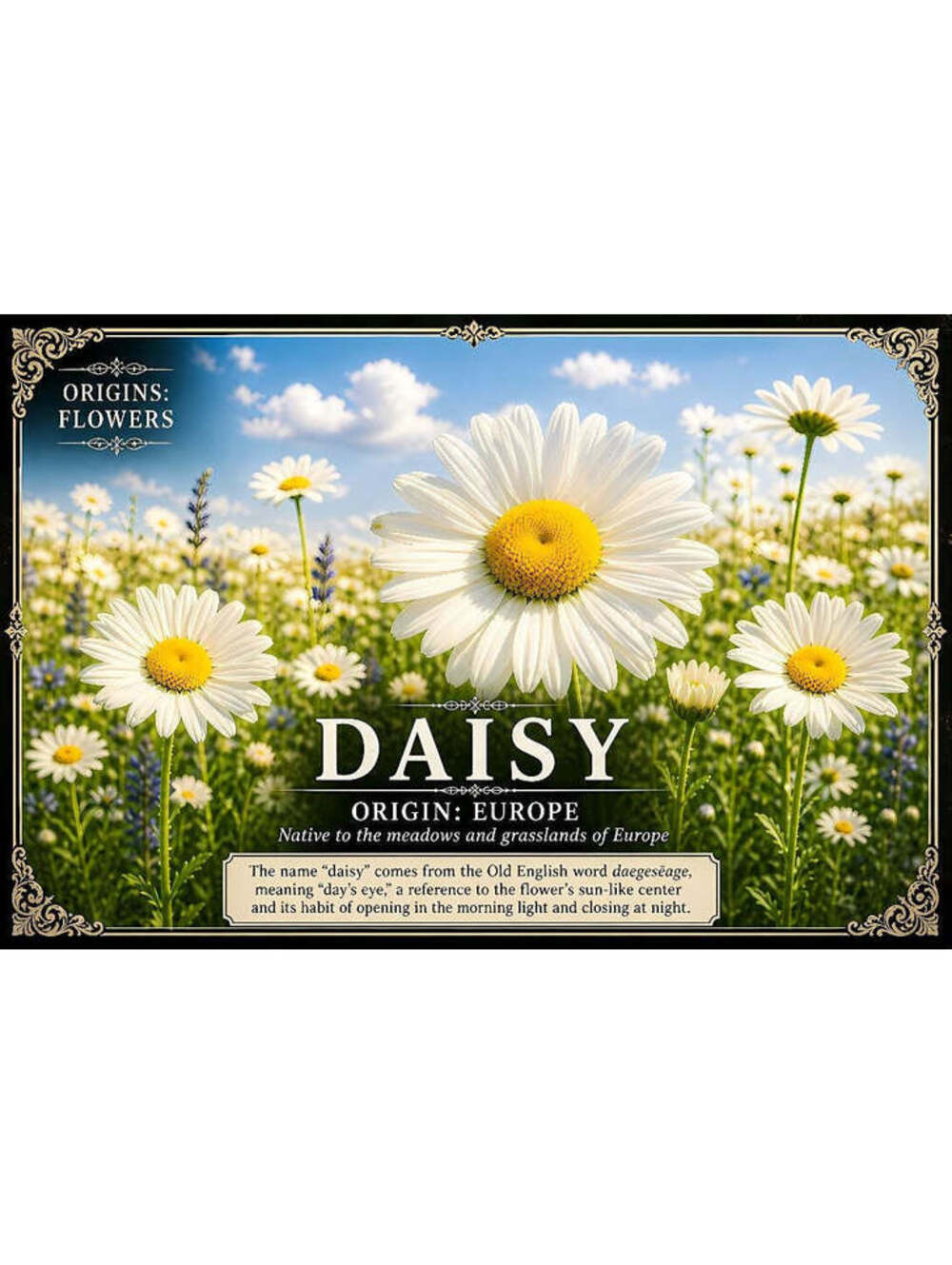 4641 Daisy Floral Definitions 8x10 Glossy Print